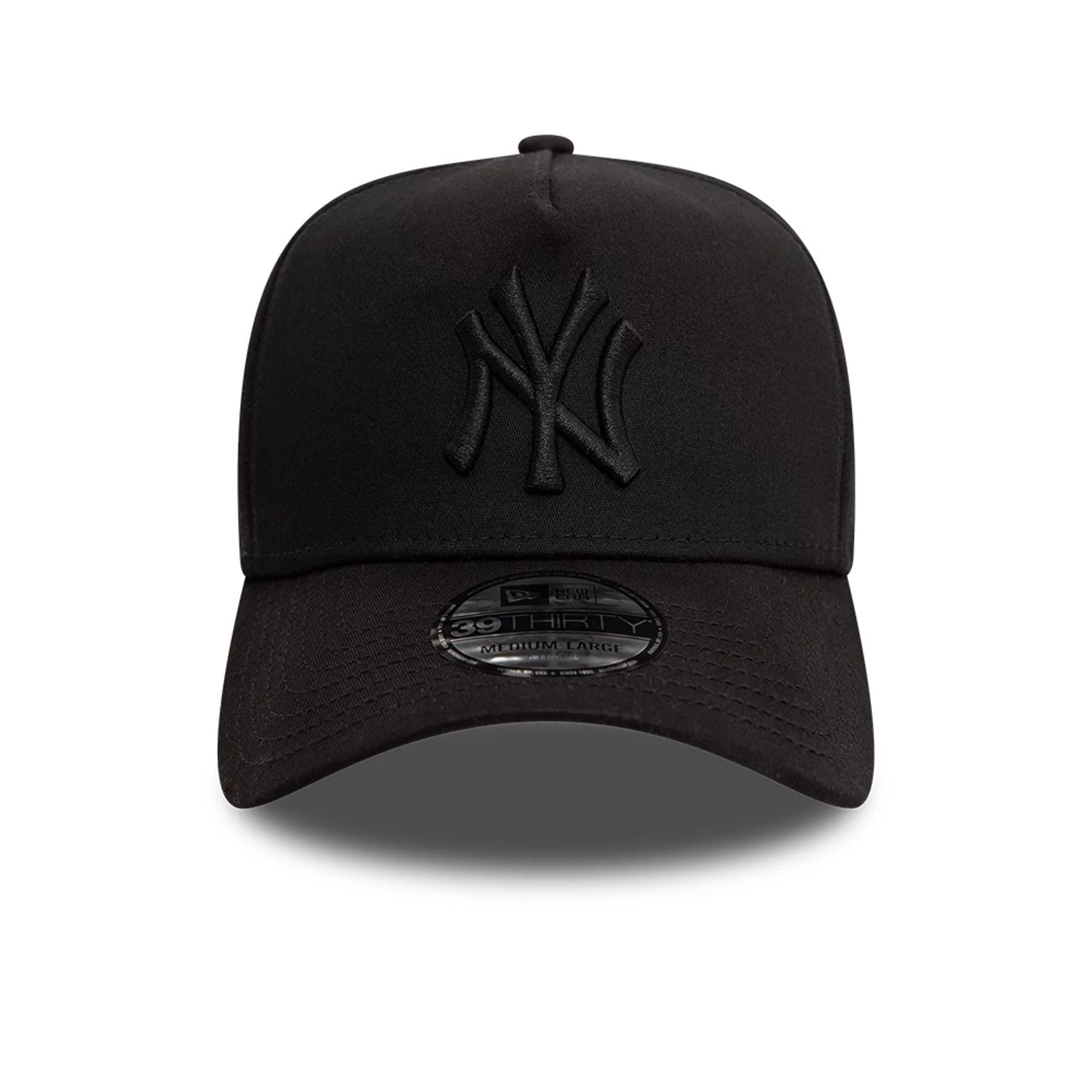 This is a New York Yankees League Essential Black 39THIRTY A-Frame Stretch Fit Cap 2