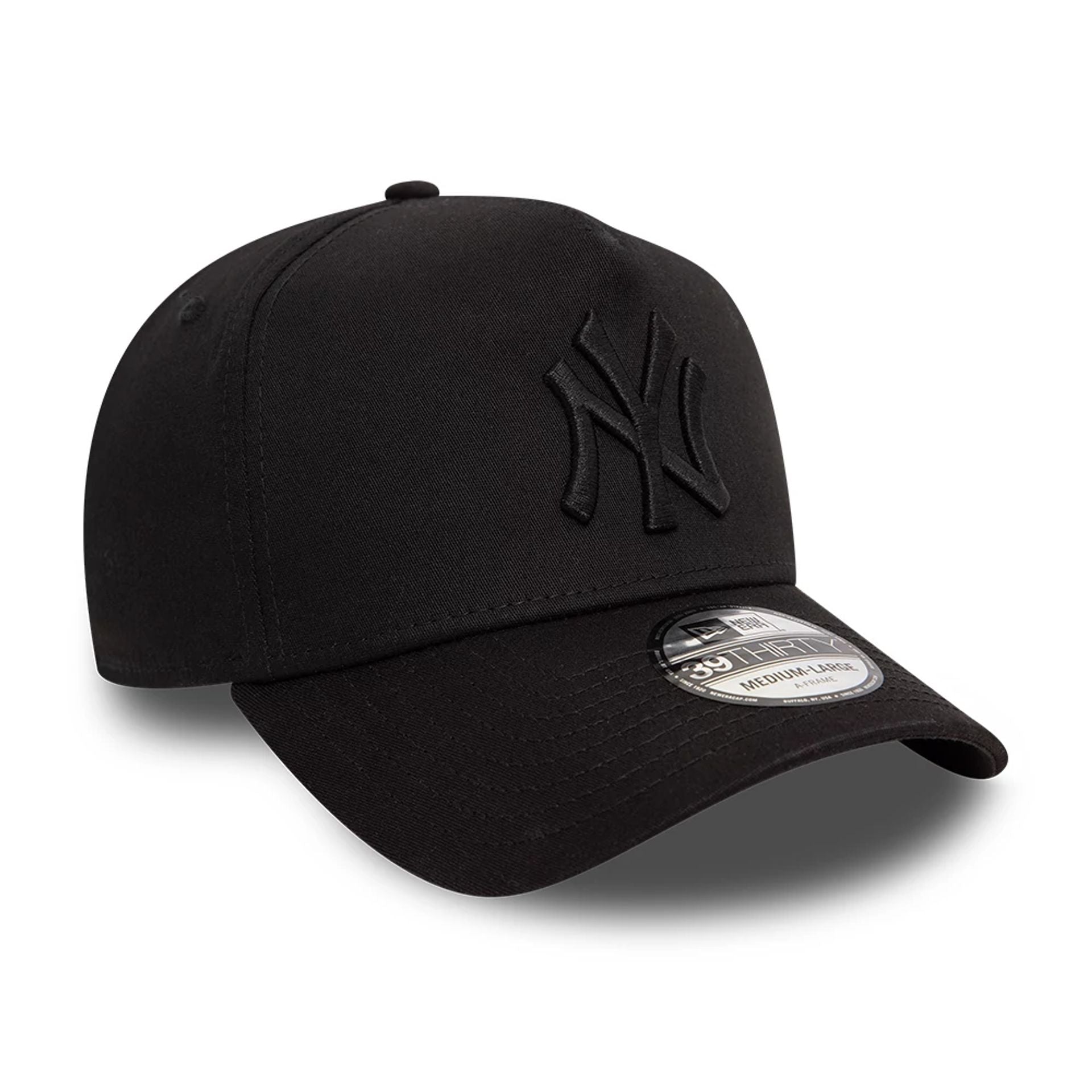 This is a New York Yankees League Essential Black 39THIRTY A-Frame Stretch Fit Cap 3