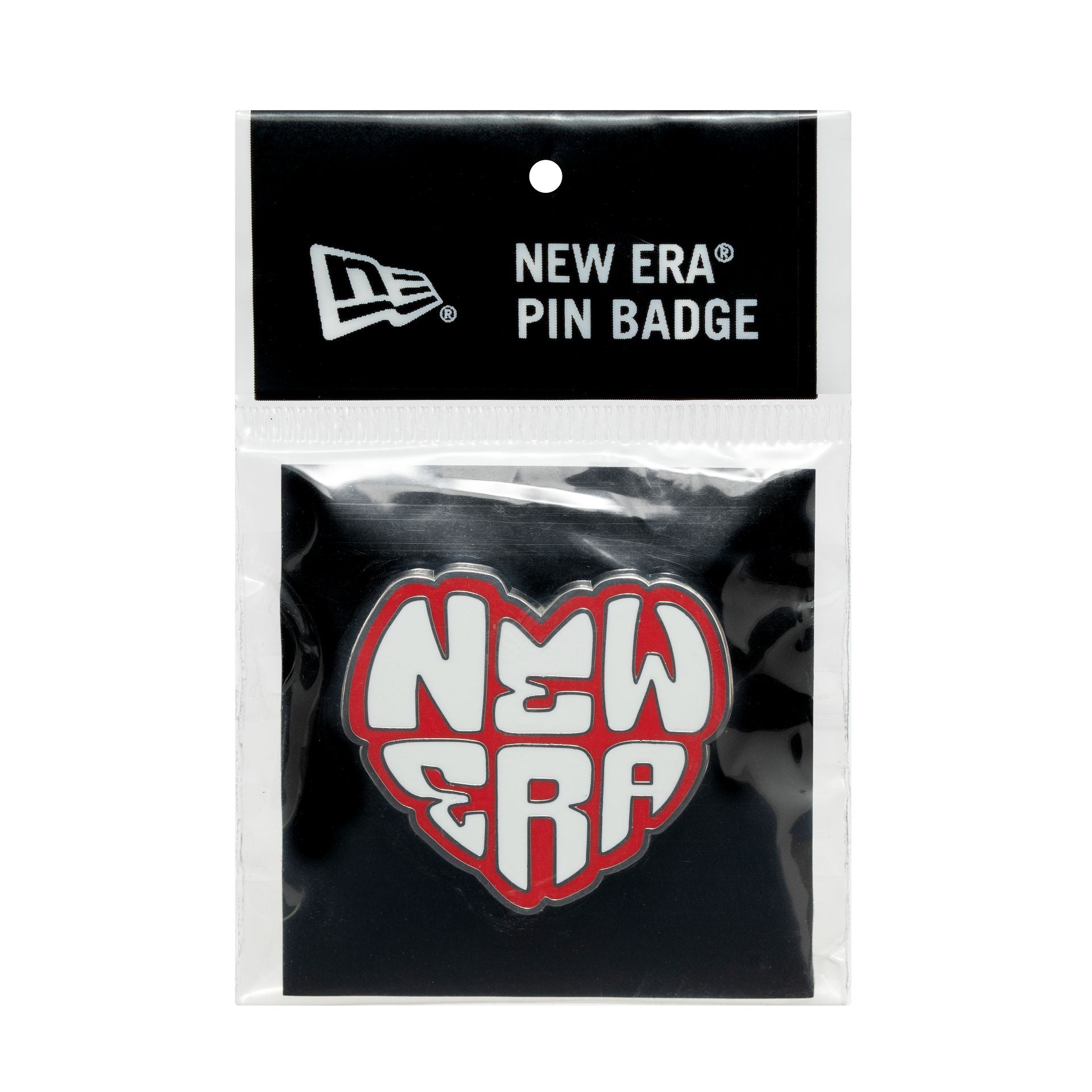 This is a New Era Heart Red Pin Badge 3