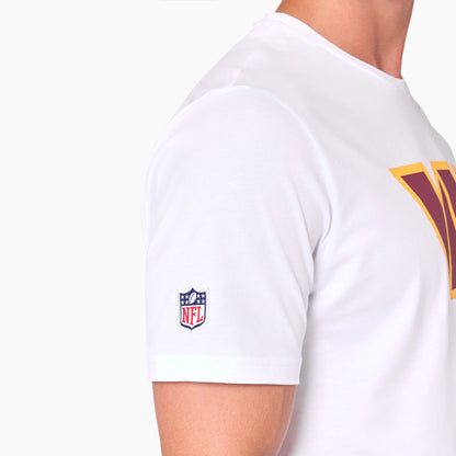 The Male model is wearing Washington Commanders NFL White T-Shirt 3