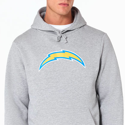 The Male model is wearing LA Chargers NFL Grey Pullover Hoodie 7