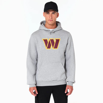 The Male model is wearing Washington Commanders NFL Grey Pullover Hoodie 1