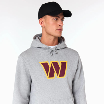 The Male model is wearing Washington Commanders NFL Grey Pullover Hoodie 7