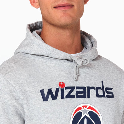 The Male model is wearing Washington Wizards NBA Grey Pullover Hoodie 3