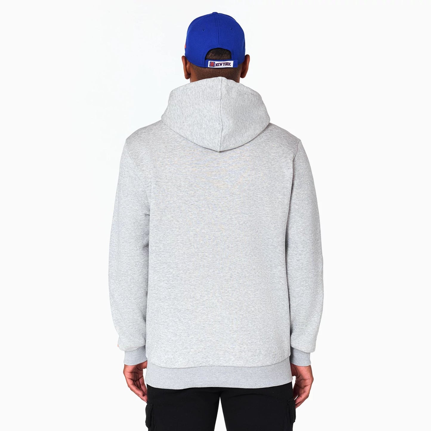 The Male model is wearing New York Knicks NBA Grey Pullover Hoodie 7