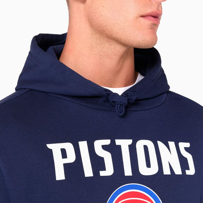 The Male model is wearing Detroit Pistons NBA Navy Pullover Hoodie 5