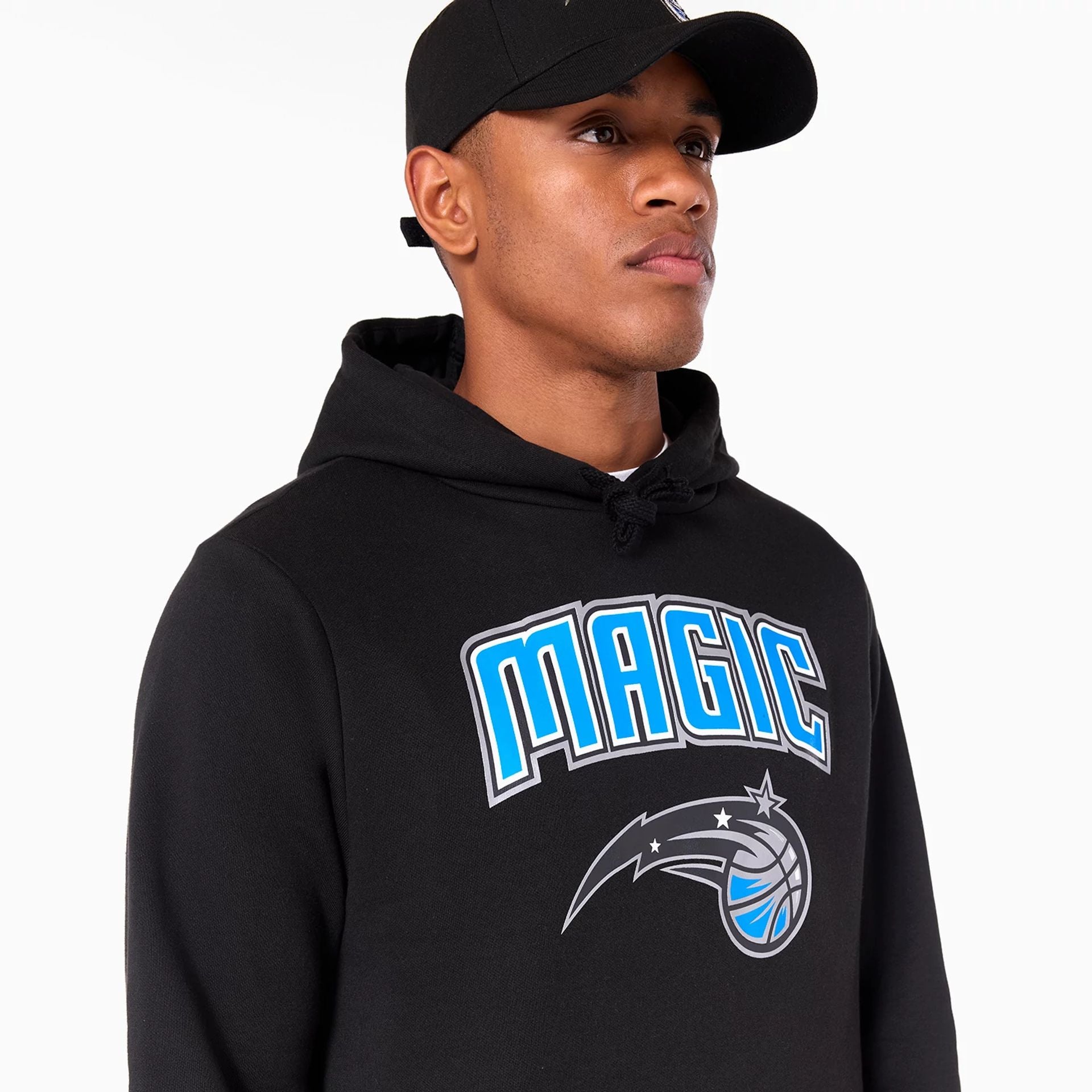 The Male model is wearing Orlando Magic NBA Black Pullover Hoodie 5