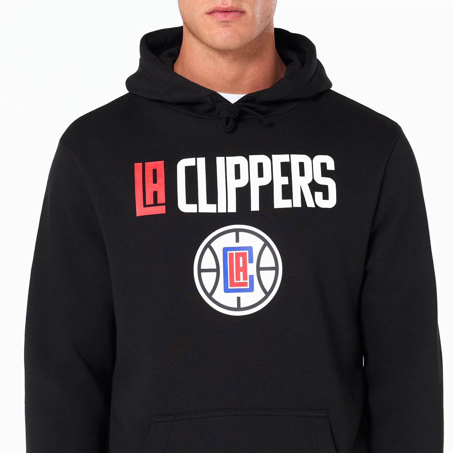 The Male model is wearing LA Clippers NBA Black Pullover Hoodie 6