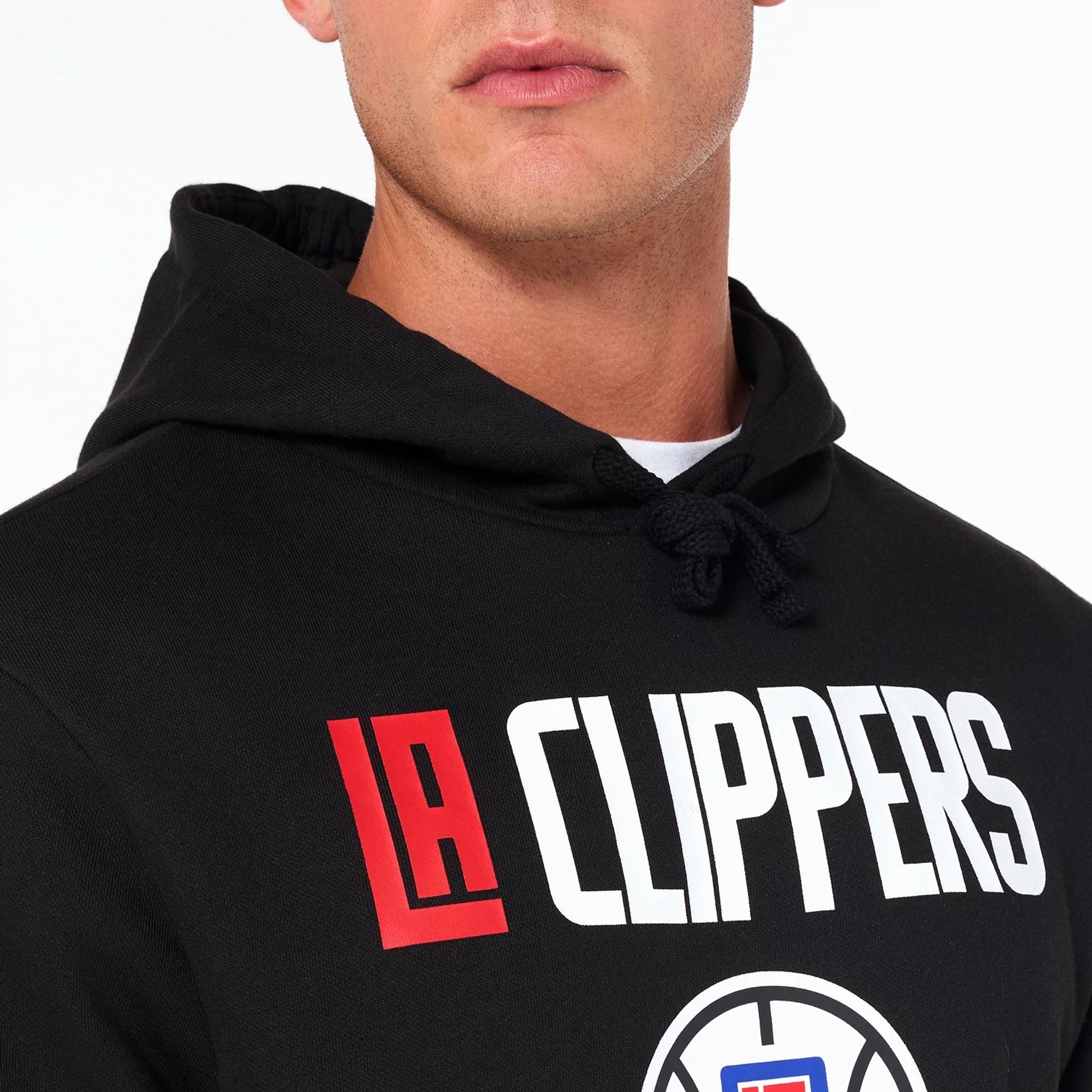 The Male model is wearing LA Clippers NBA Black Pullover Hoodie 5