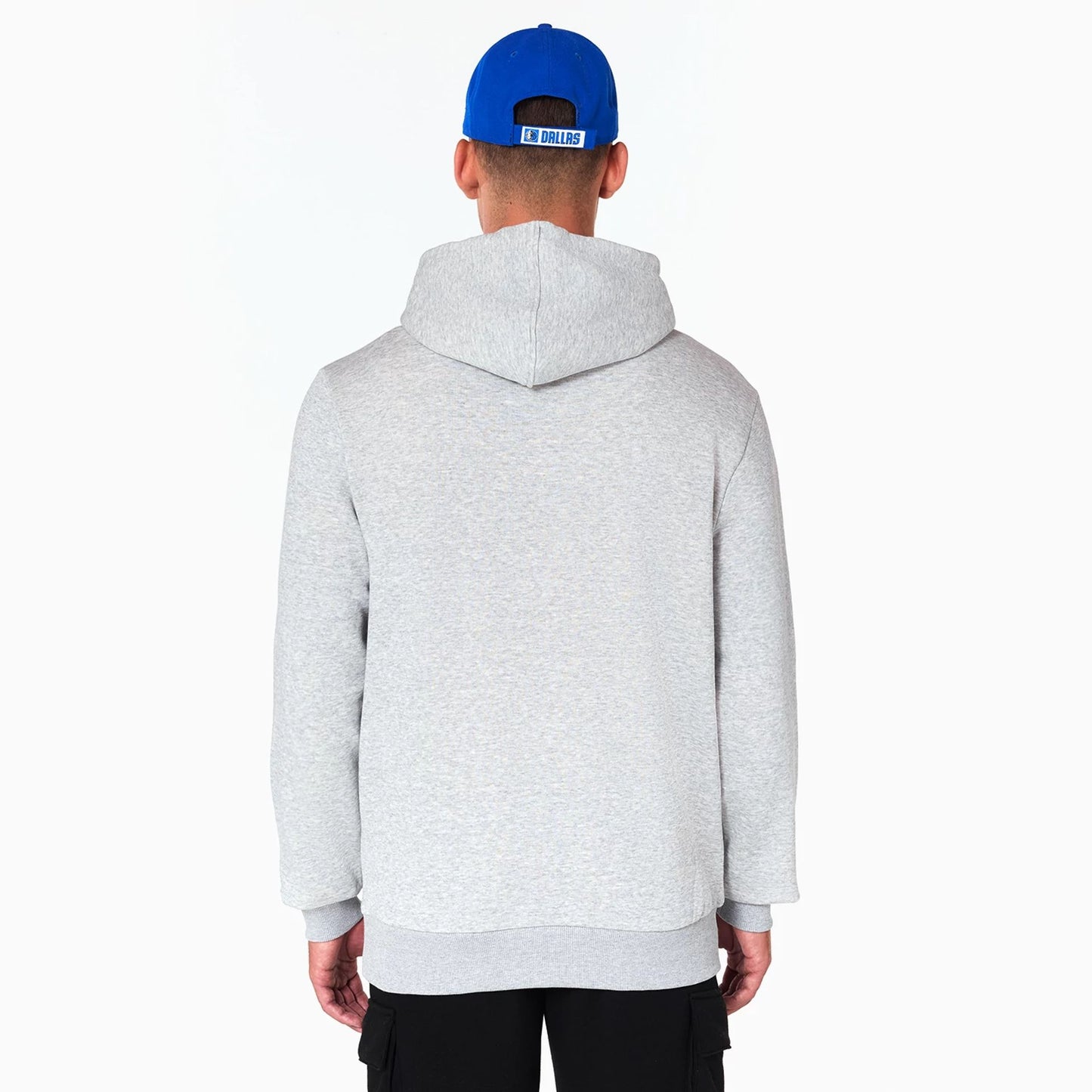 The Male model is wearing Dallas Mavericks NBA Grey Pullover Hoodie 7