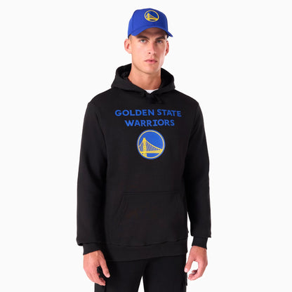 The Male model is wearing Golden State Warriors NBA Black Pullover Hoodie 1