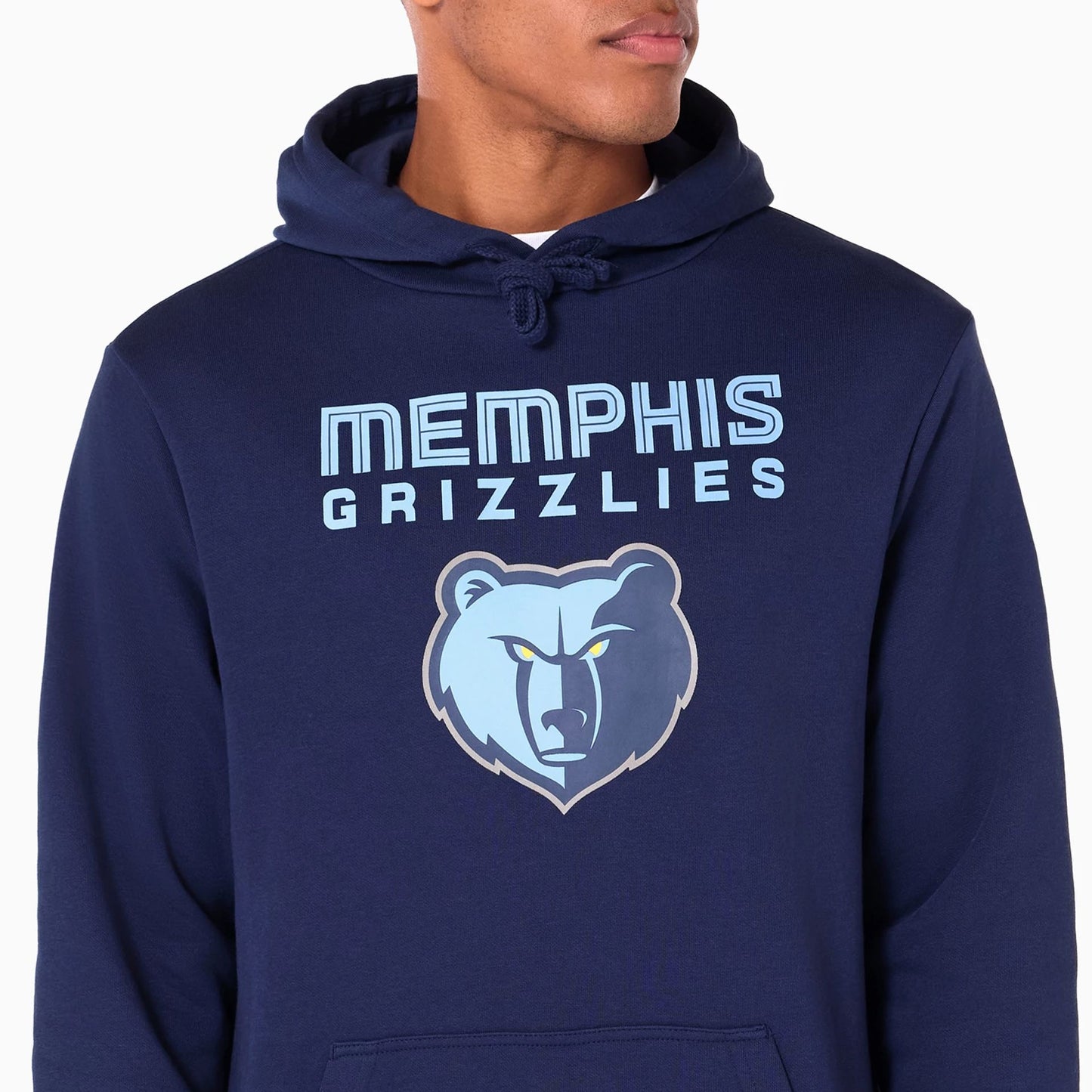 The Male model is wearing Memphis Grizzlies NBA Navy Pullover Hoodie 6