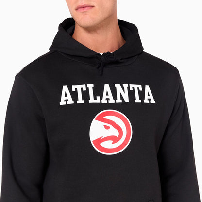 The Male model is wearing Atlanta Hawks NBA Black Pullover Hoodie 6