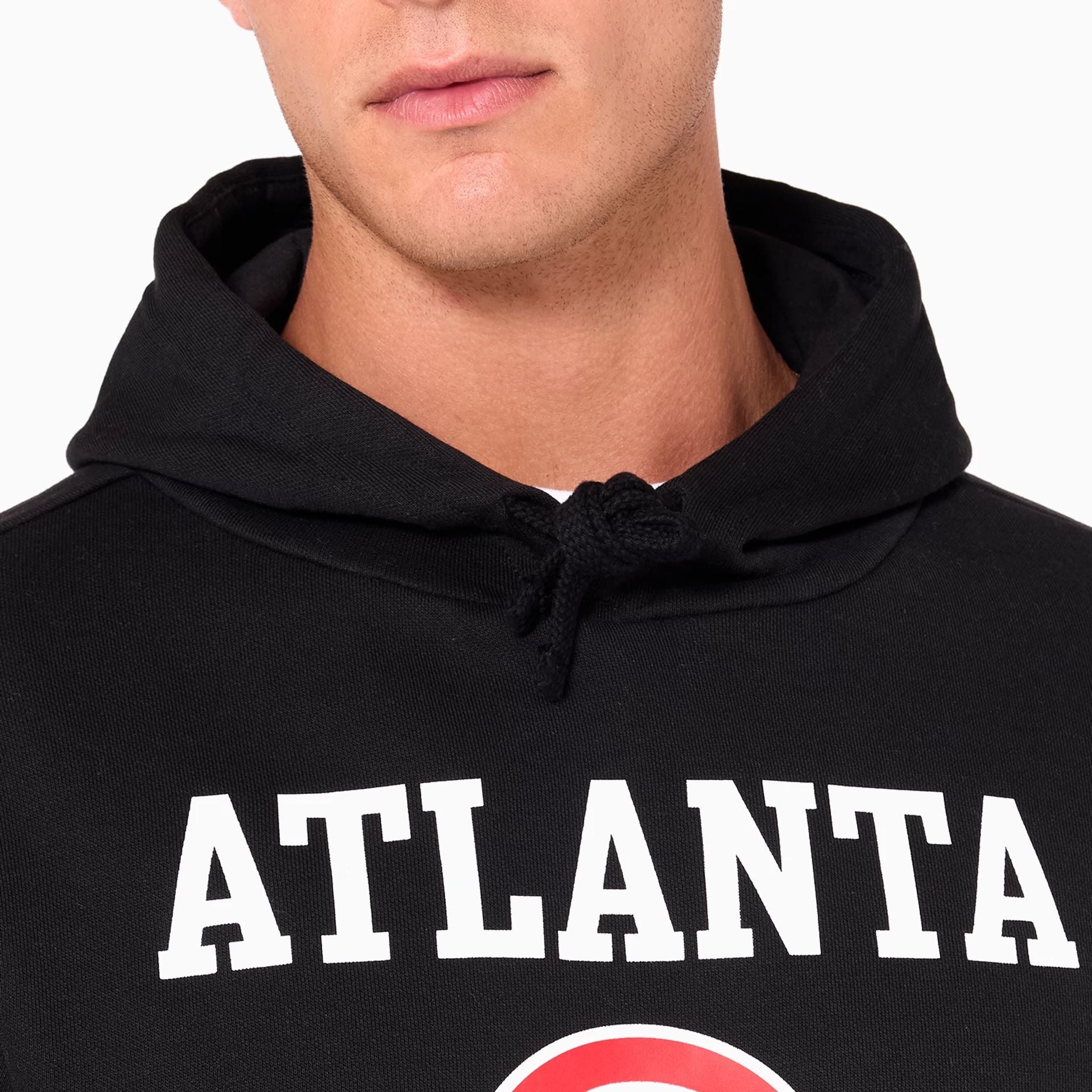 The Male model is wearing Atlanta Hawks NBA Black Pullover Hoodie 3