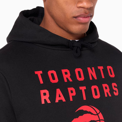 The Male model is wearing Toronto Raptors NBA Black Pullover Hoodie 3