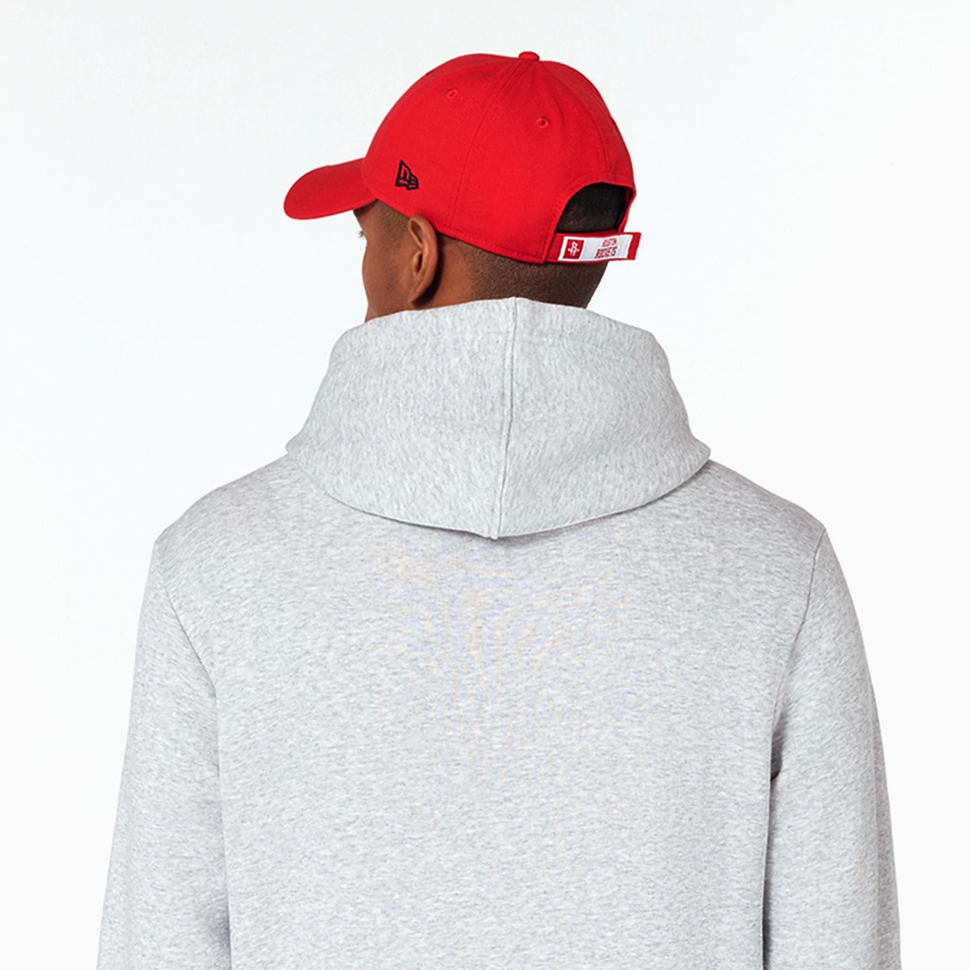 The Male model is wearing Houston Rockets NBA Grey Pullover Hoodie 2