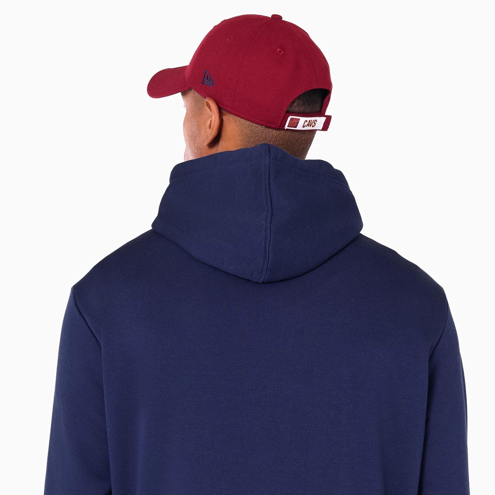 The Male model is wearing Cleveland Cavaliers NBA Navy Pullover Hoodie 5