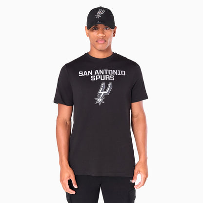 The Male model is wearing San Antonio Spurs NBA Black T-Shirt 1