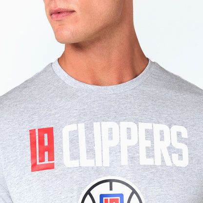 The Male model is wearing LA Clippers NBA Grey T-Shirt 3