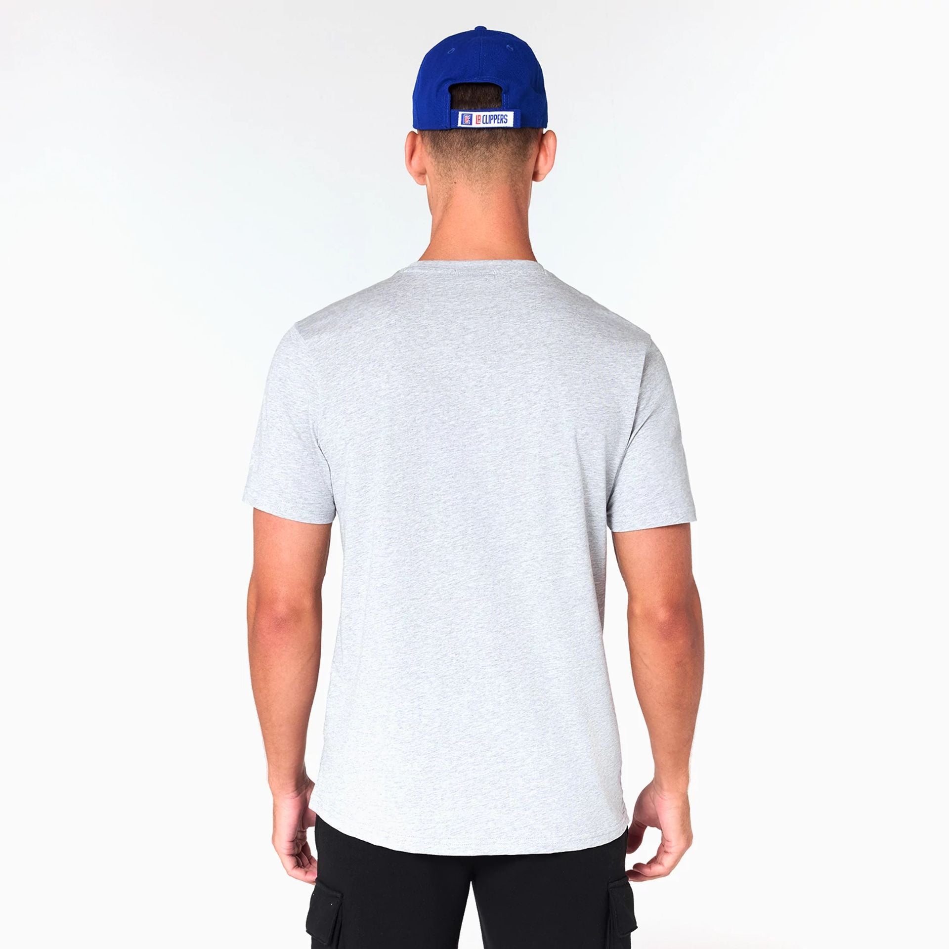 The Male model is wearing LA Clippers NBA Grey T-Shirt 7