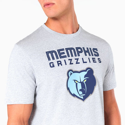 The Male model is wearing Memphis Grizzlies NBA Grey T-Shirt 2