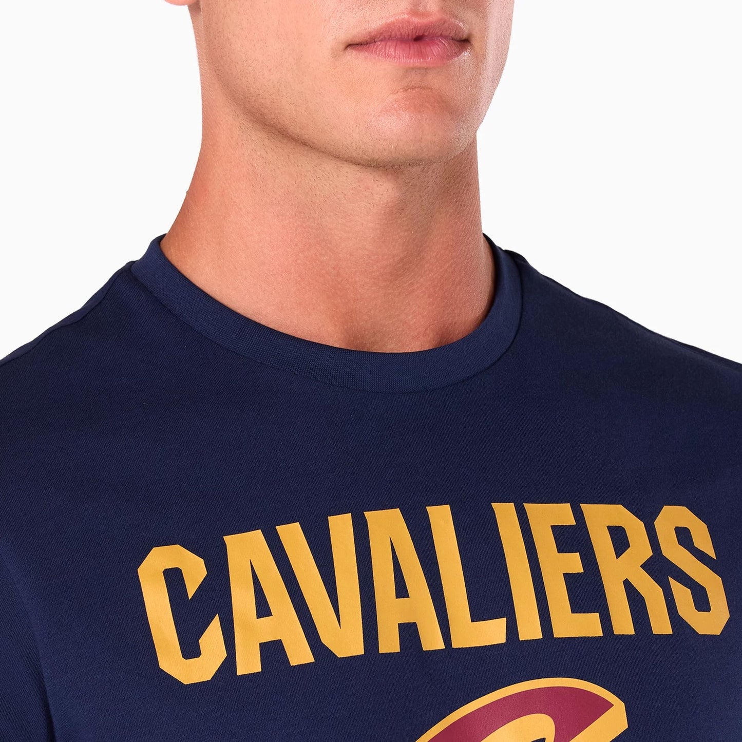 The Male model is wearing Cleveland Cavaliers NBA Navy T-Shirt 3