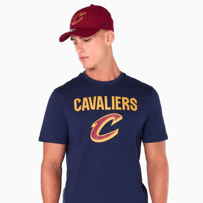 The Male model is wearing Cleveland Cavaliers NBA Navy T-Shirt 5