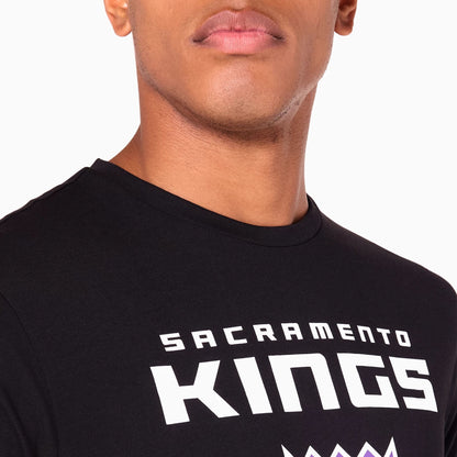 The Male model is wearing Sacramento Kings NBA Black T-Shirt 3