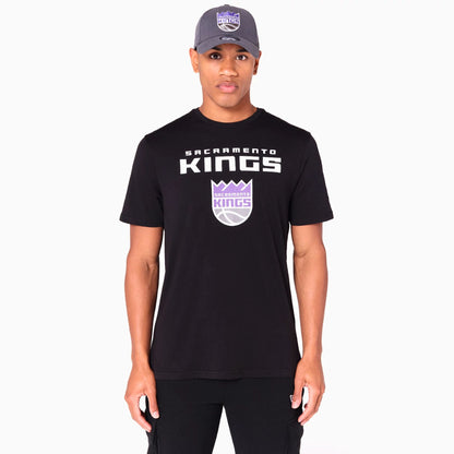 The Male model is wearing Sacramento Kings NBA Black T-Shirt 1