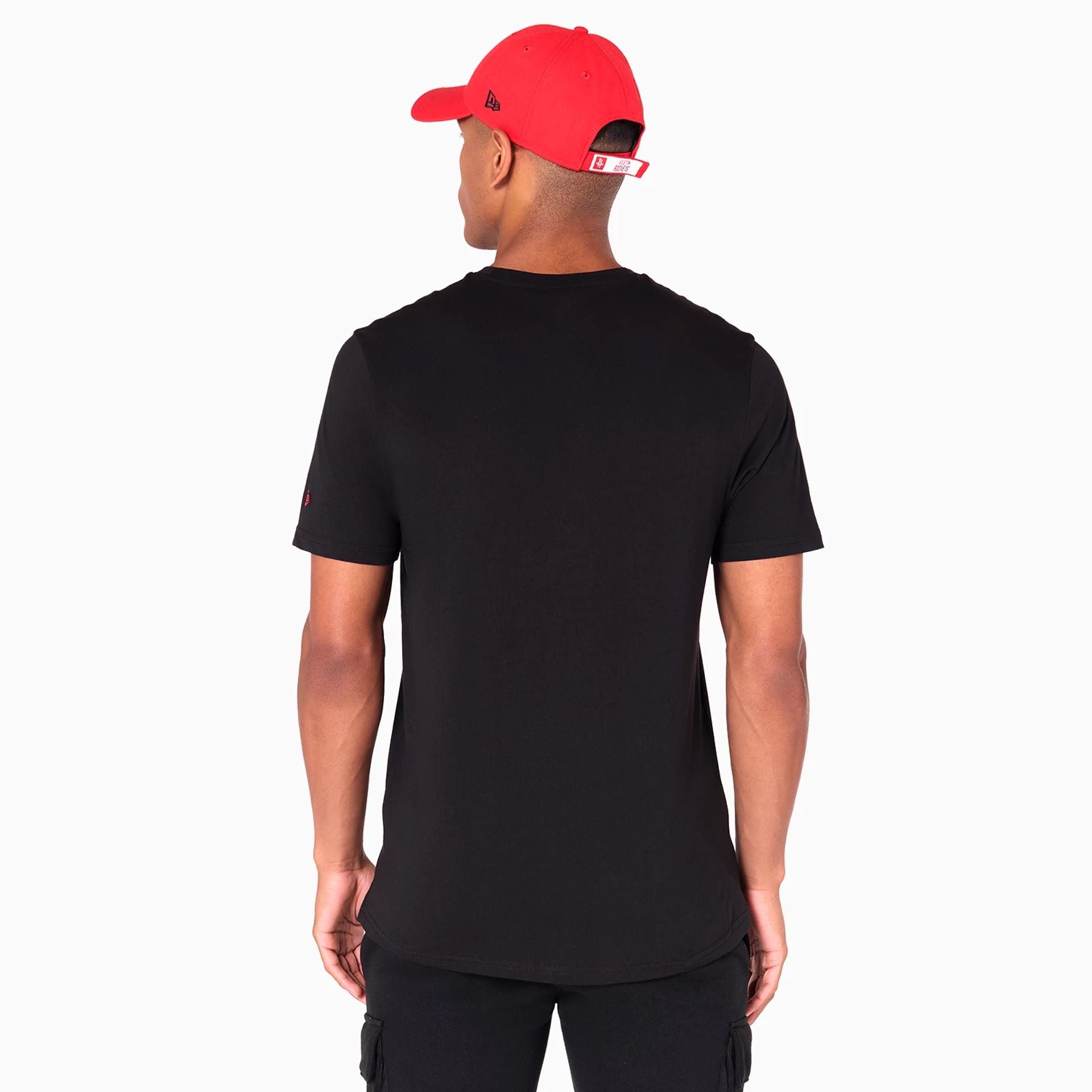 The Male model is wearing Houston Rockets NBA Black T-Shirt 6