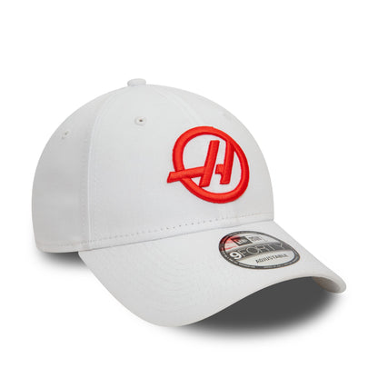 This is a Haas Formula 1 Essential White 9FORTY Adjustable Cap 3