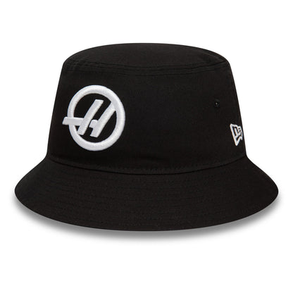 This is a Haas Formula 1 Black Tapered Bucket Hat 1