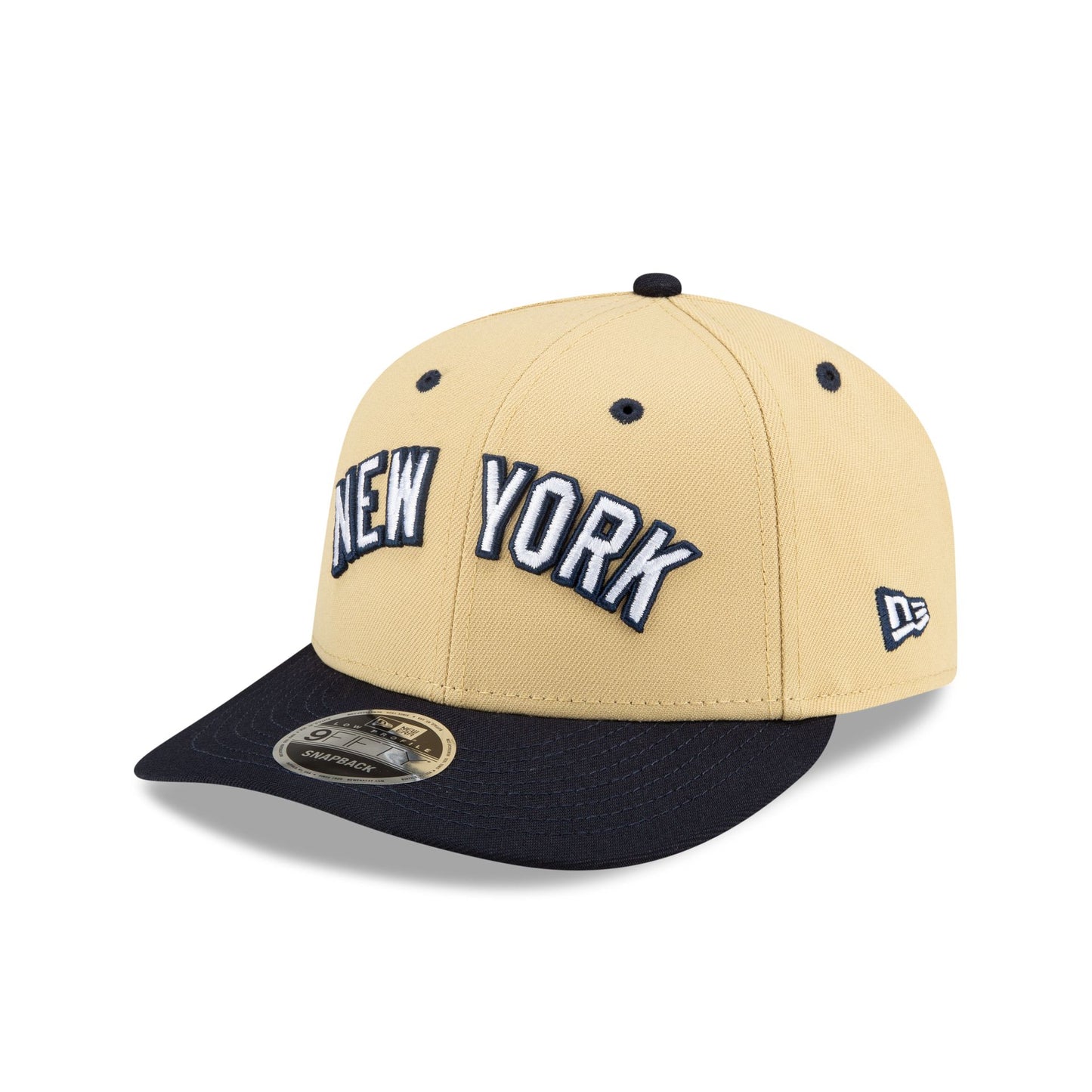 This is a New York Yankees Felt X MLB Light Beige Low Profile 9FIFTY Snapback Cap 1