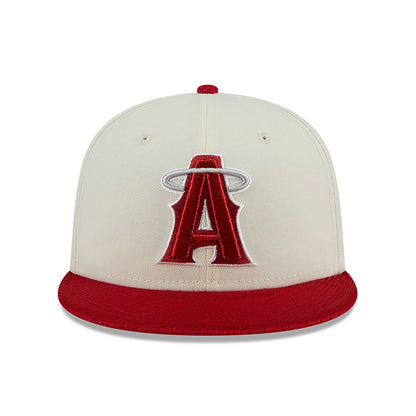 This is a LA Angels City Mesh Chrome White 59FIFTY Fitted Cap 3