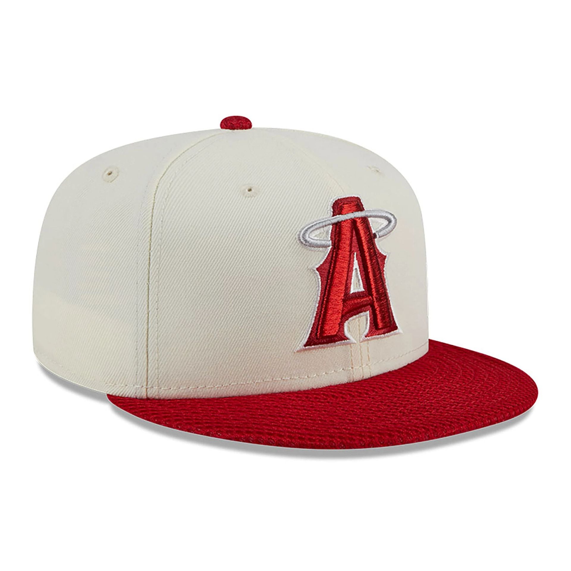 This is a LA Angels City Mesh Chrome White 59FIFTY Fitted Cap 4