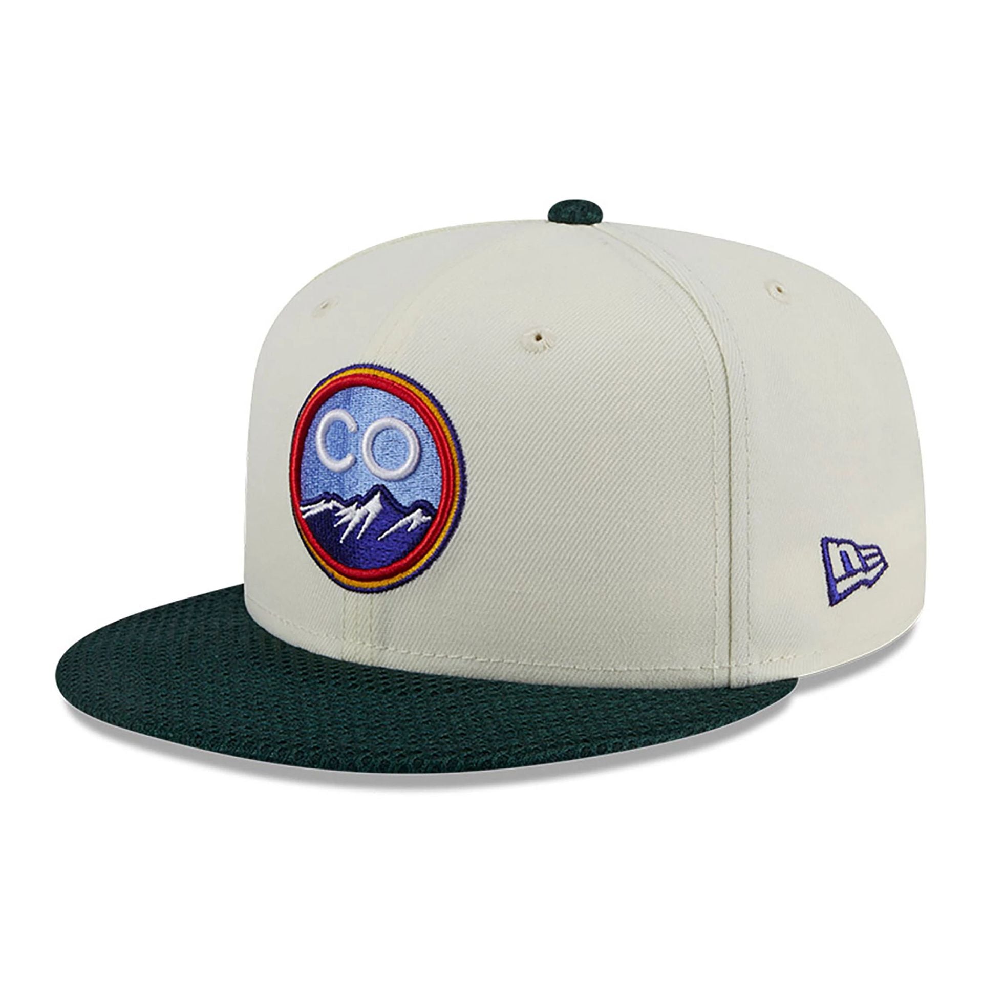 This is a Colorado Rockies City Mesh Chrome White 59FIFTY Fitted Cap 1