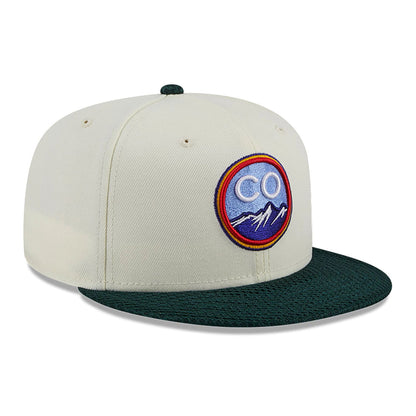 This is a Colorado Rockies City Mesh Chrome White 59FIFTY Fitted Cap 5