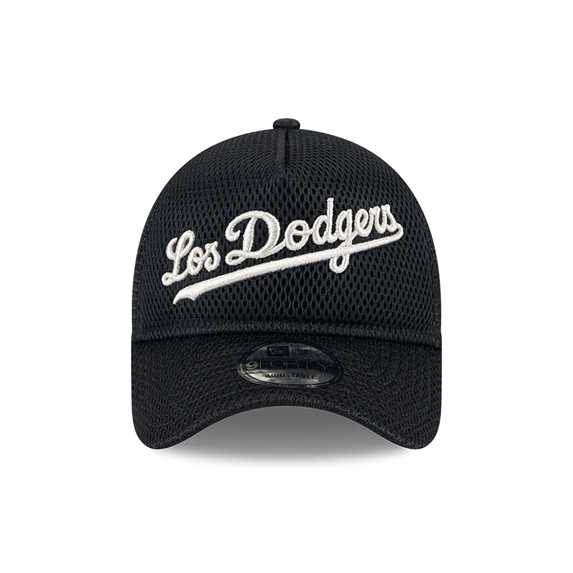 This is a LA Dodgers City Mesh Black 9FORTY A-Frame Adjustable Trucker Cap 2