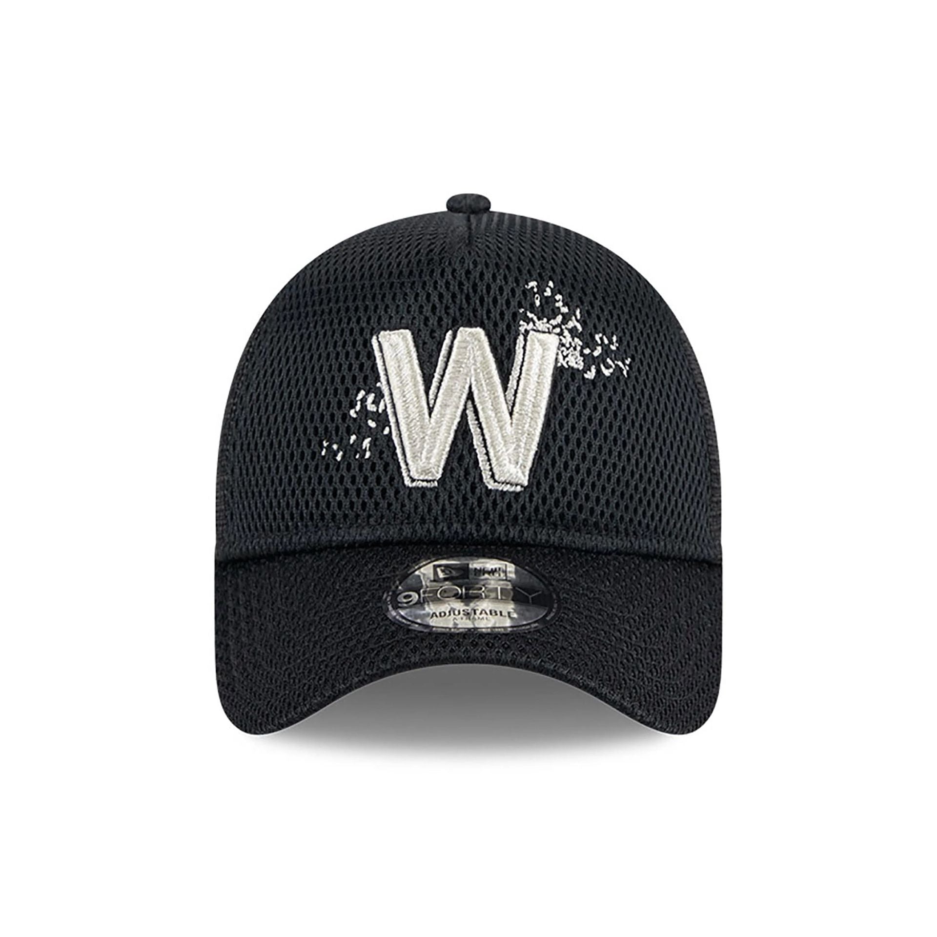 This is a Washington Nationals City Mesh Black 9FORTY A-Frame Adjustable Trucker Cap 2