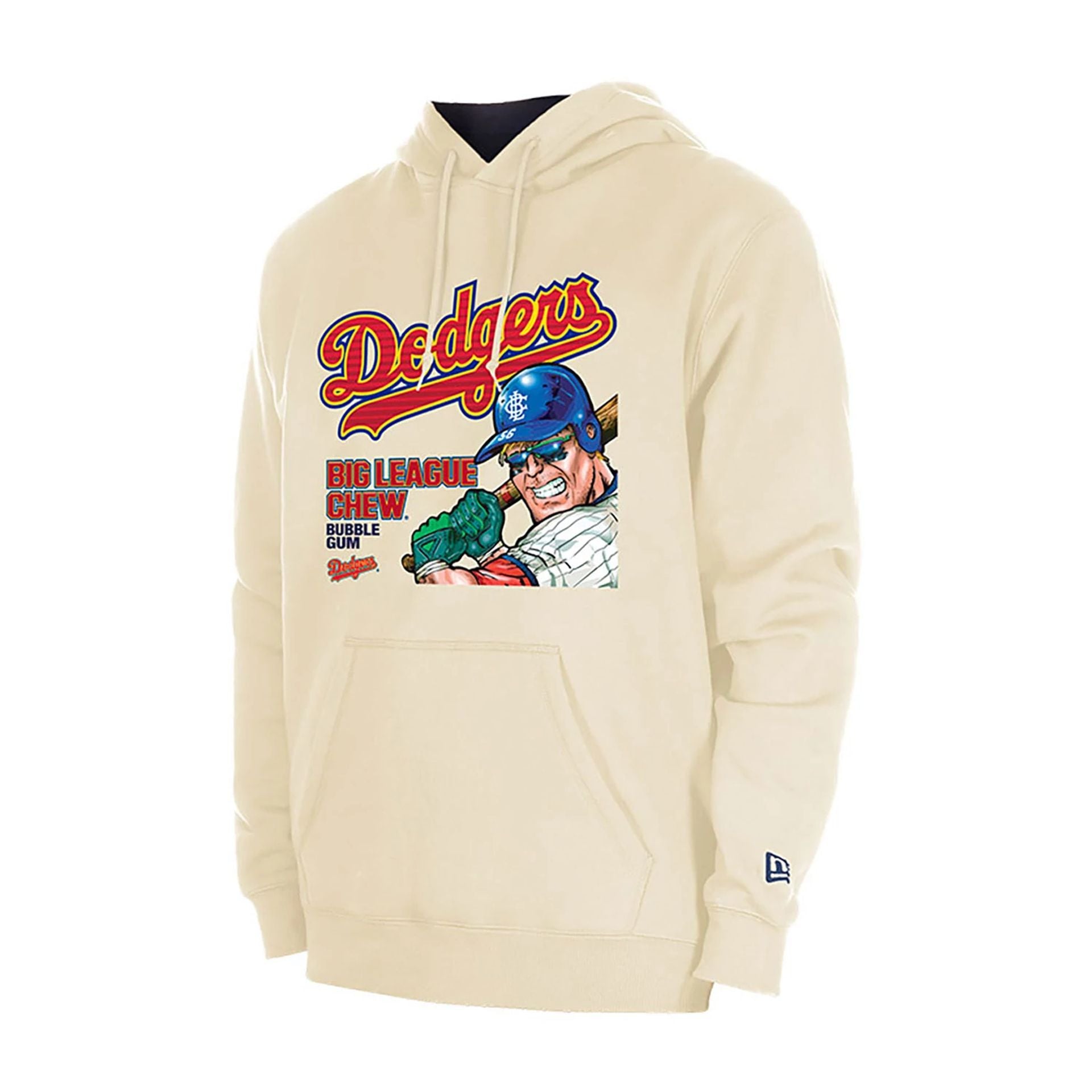 The Male model is wearing LA Dodgers MLB Big League Chew White Pullover Hoodie 1