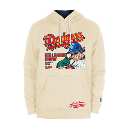 The Male model is wearing LA Dodgers MLB Big League Chew White Pullover Hoodie 2