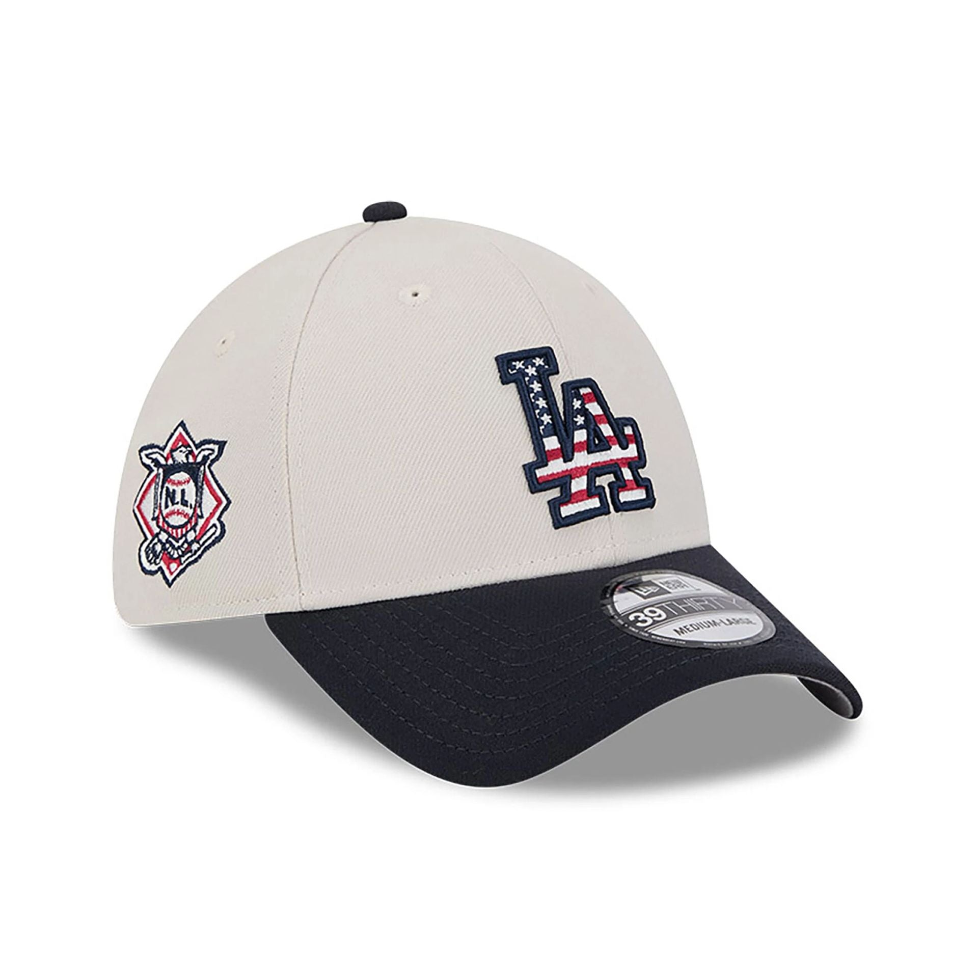 This is a LA Dodgers MLB 4th Of July Navy 39THIRTY Stretch Fit Cap 1