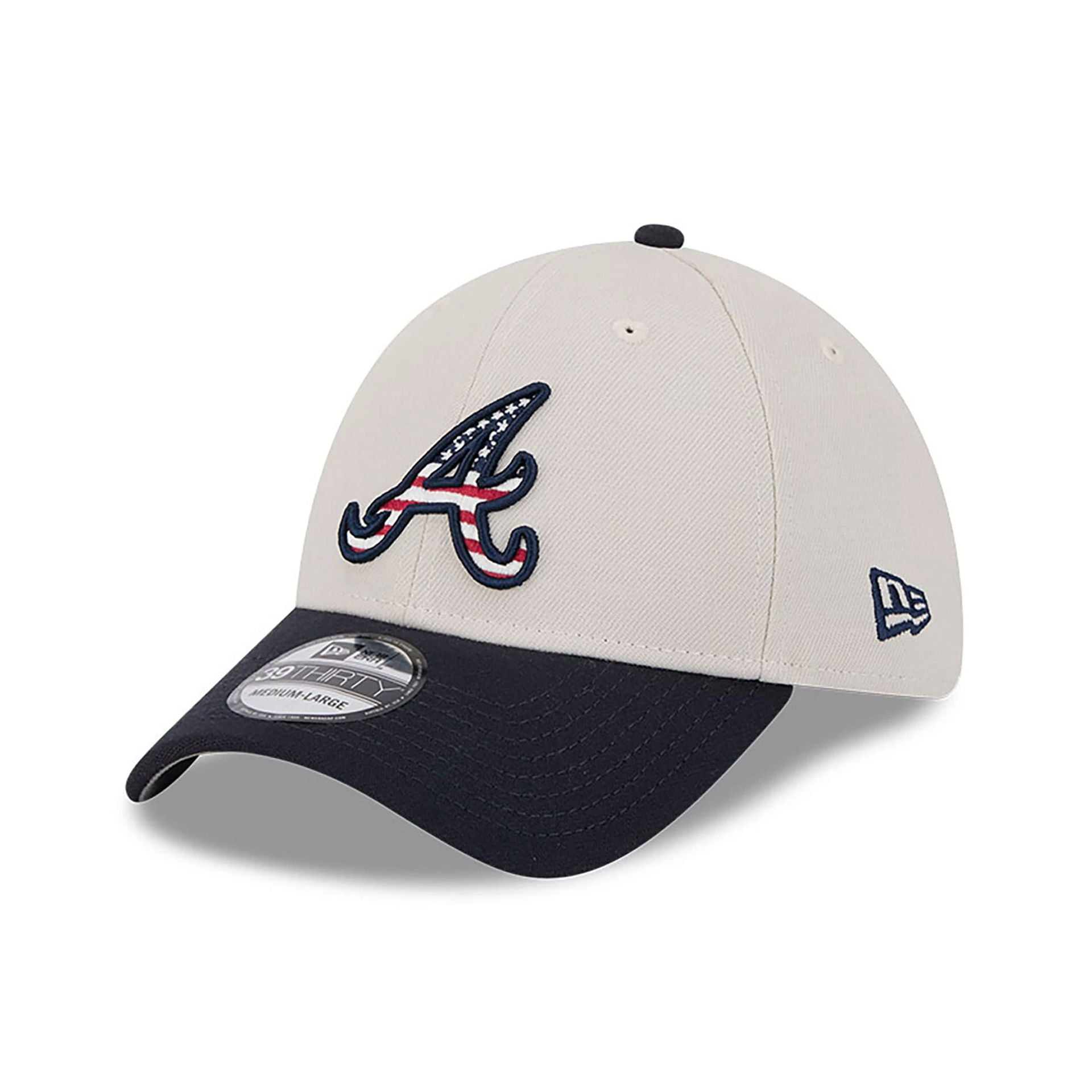 This is a Atlanta Braves MLB 4th Of July Navy 39THIRTY Stretch Fit Cap 3