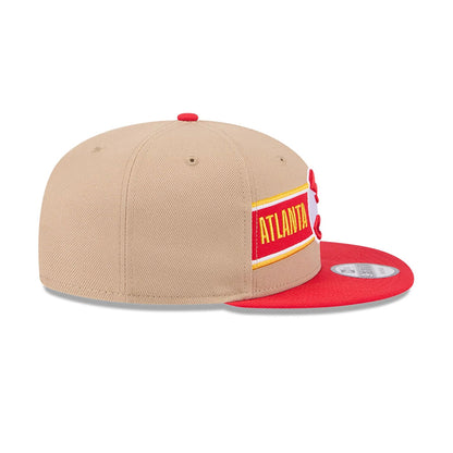 This is a Atlanta Hawks NBA Draft Beige 9FIFTY Snapback Cap 2