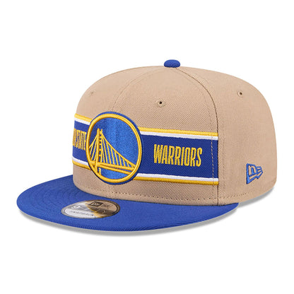 This is a Golden State Warriors NBA Draft Beige 9FIFTY Snapback Cap 1