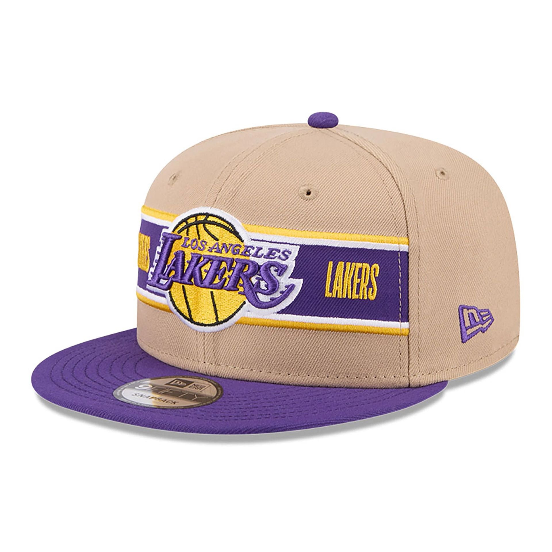 This is a LA Lakers NBA Draft Beige 9FIFTY Snapback Cap 1