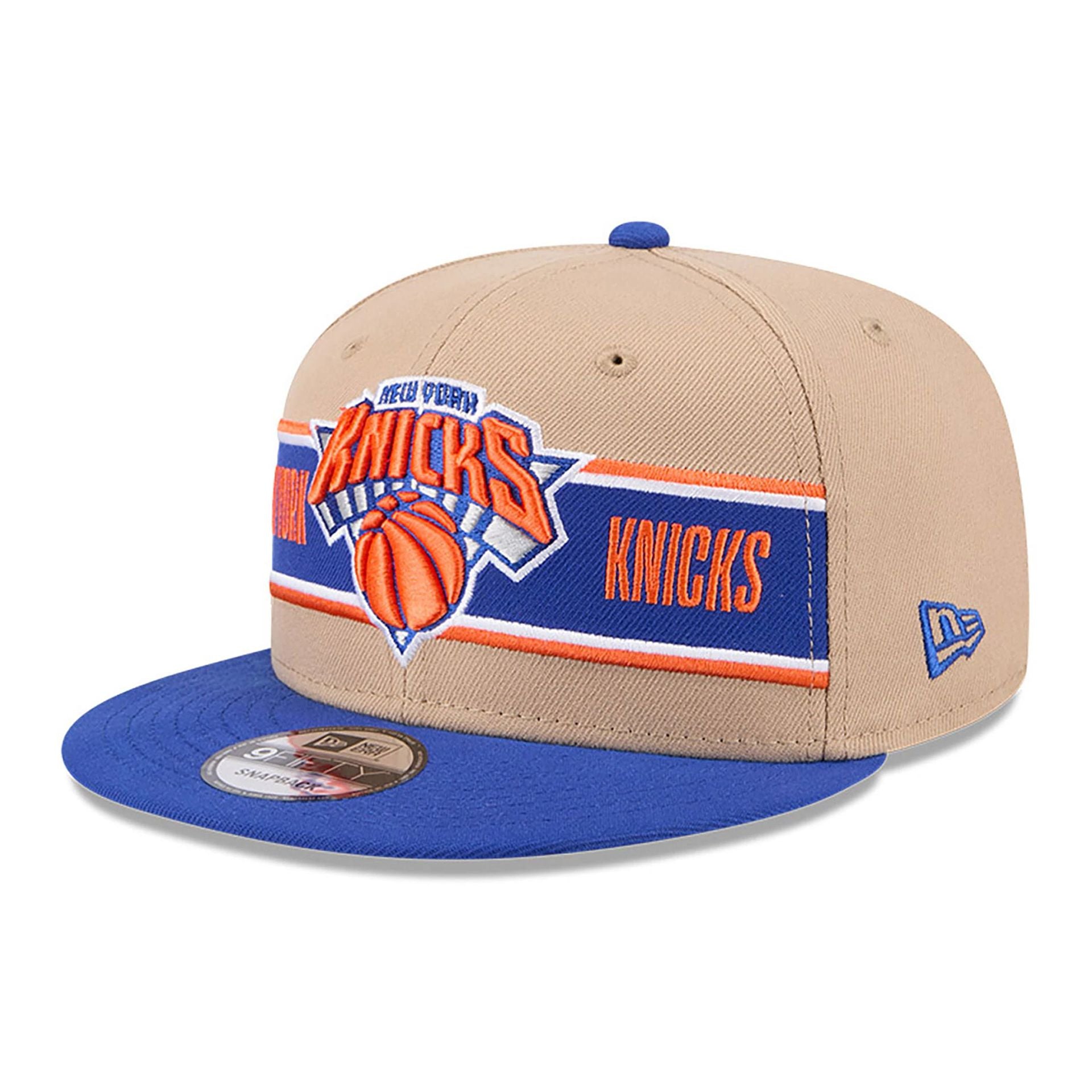 This is a New York Knicks NBA Draft Beige 9FIFTY Snapback Cap 1