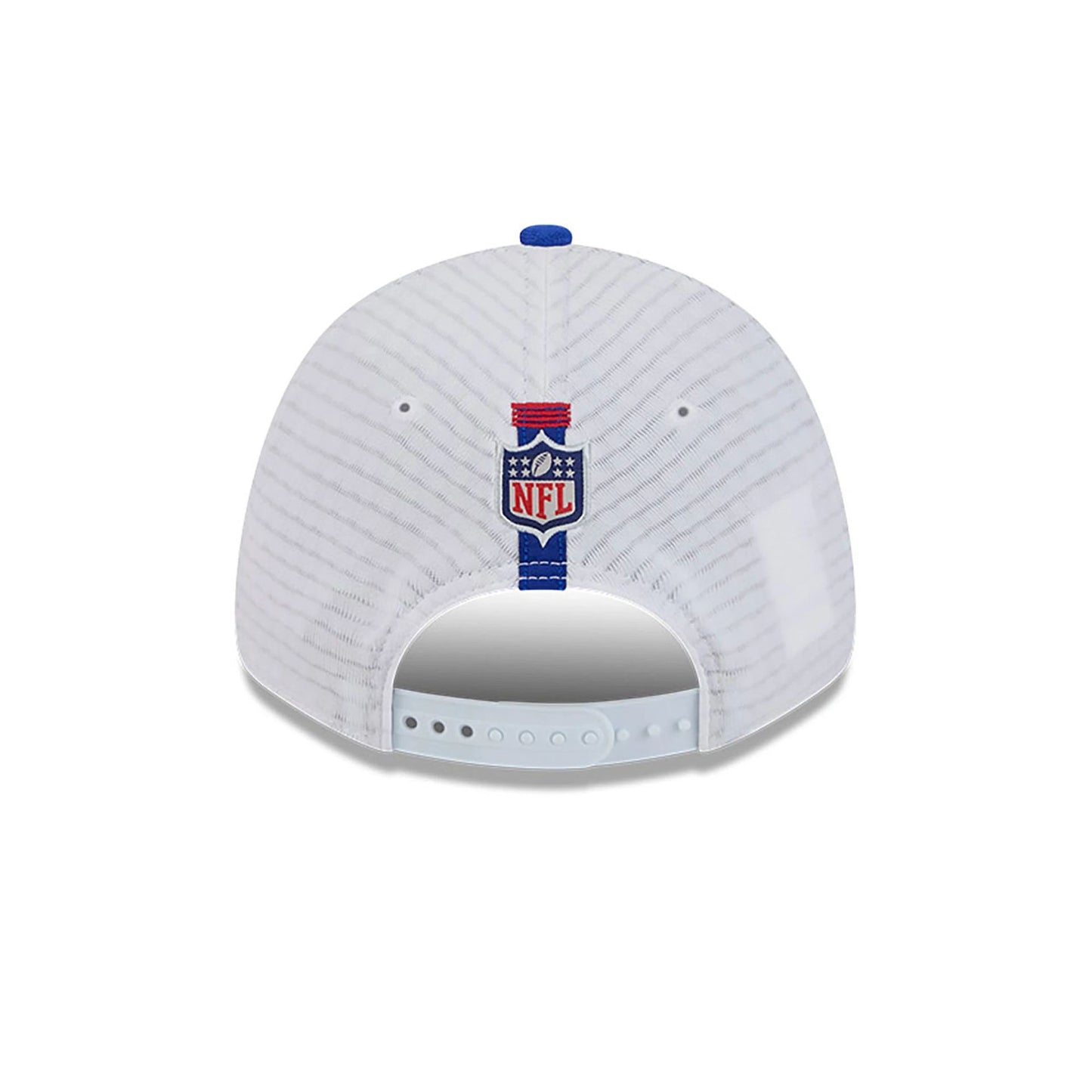 This is a Buffalo Bills NFL Training 2024 White 9FORTY Stretch Snap Cap 7