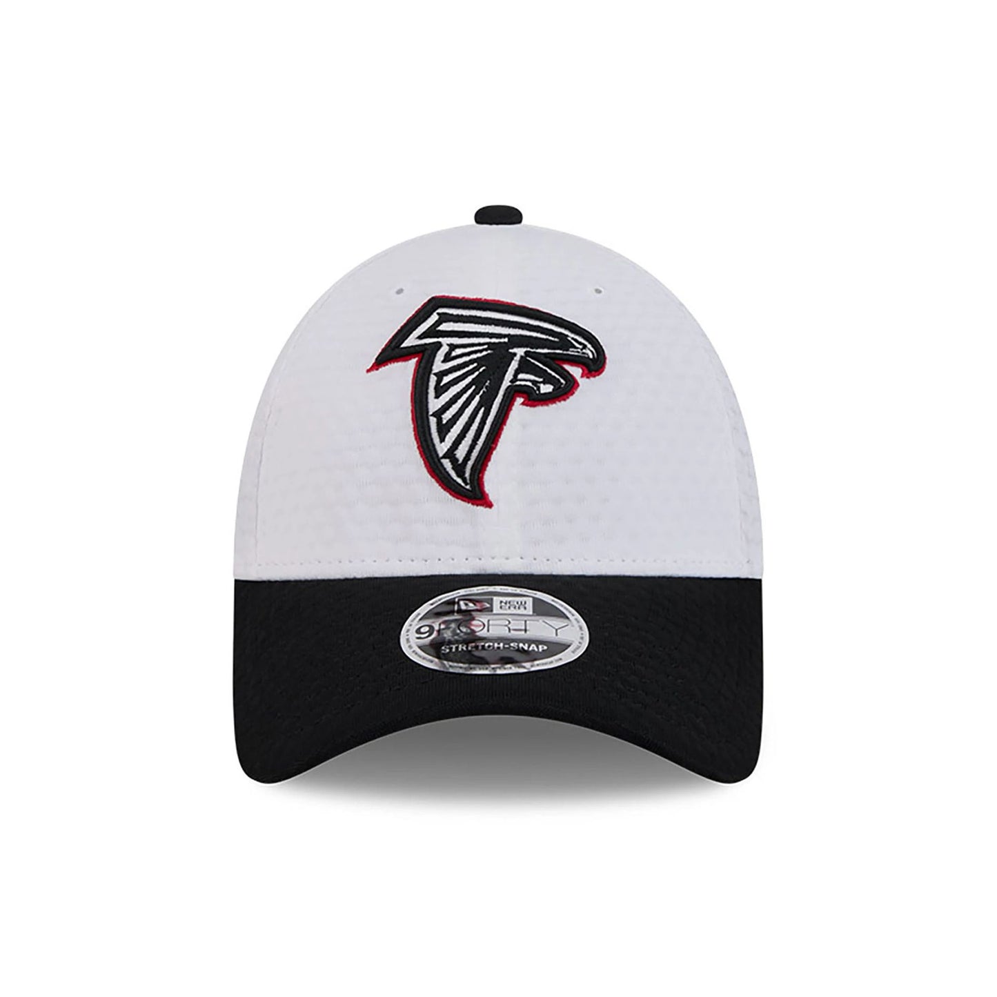 This is a Atlanta Falcons NFL Training 2024 White 9FORTY Stretch Snap Cap 2