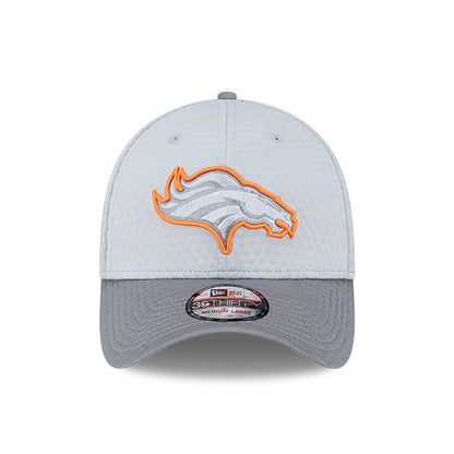 This is a Denver Broncos NFL Training 2024 Grey 39THIRTY Stretch Fit Cap 2